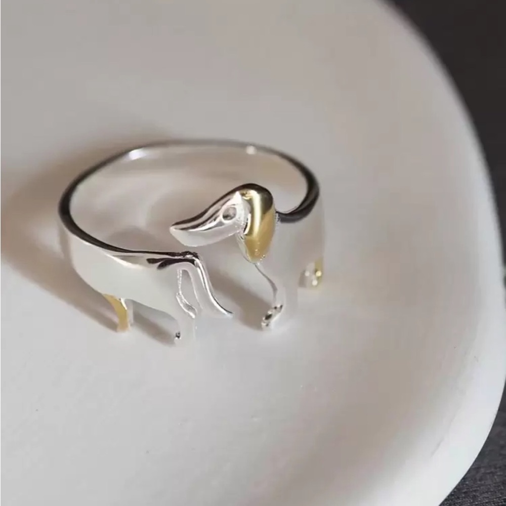 🐶BRAND NEW Dachshund Adjustable Split Design Personalized Opening Ring